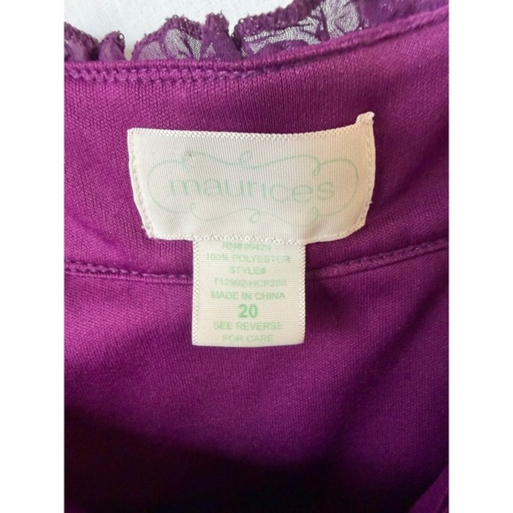 Maurices Y2K Tank Top Purple Floral Burnout Cottagecore Sheer Ruffle Size 20 - Picture 4 of 8